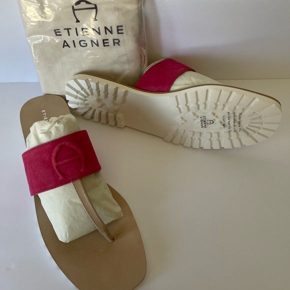 Etienne Aigner Palma Leather Thong-Toe Sandals - Picture 3 of 7